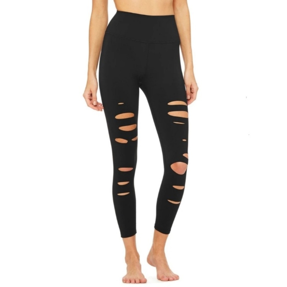 Burgundy Laser Cut Distressed Leggings Wine Red